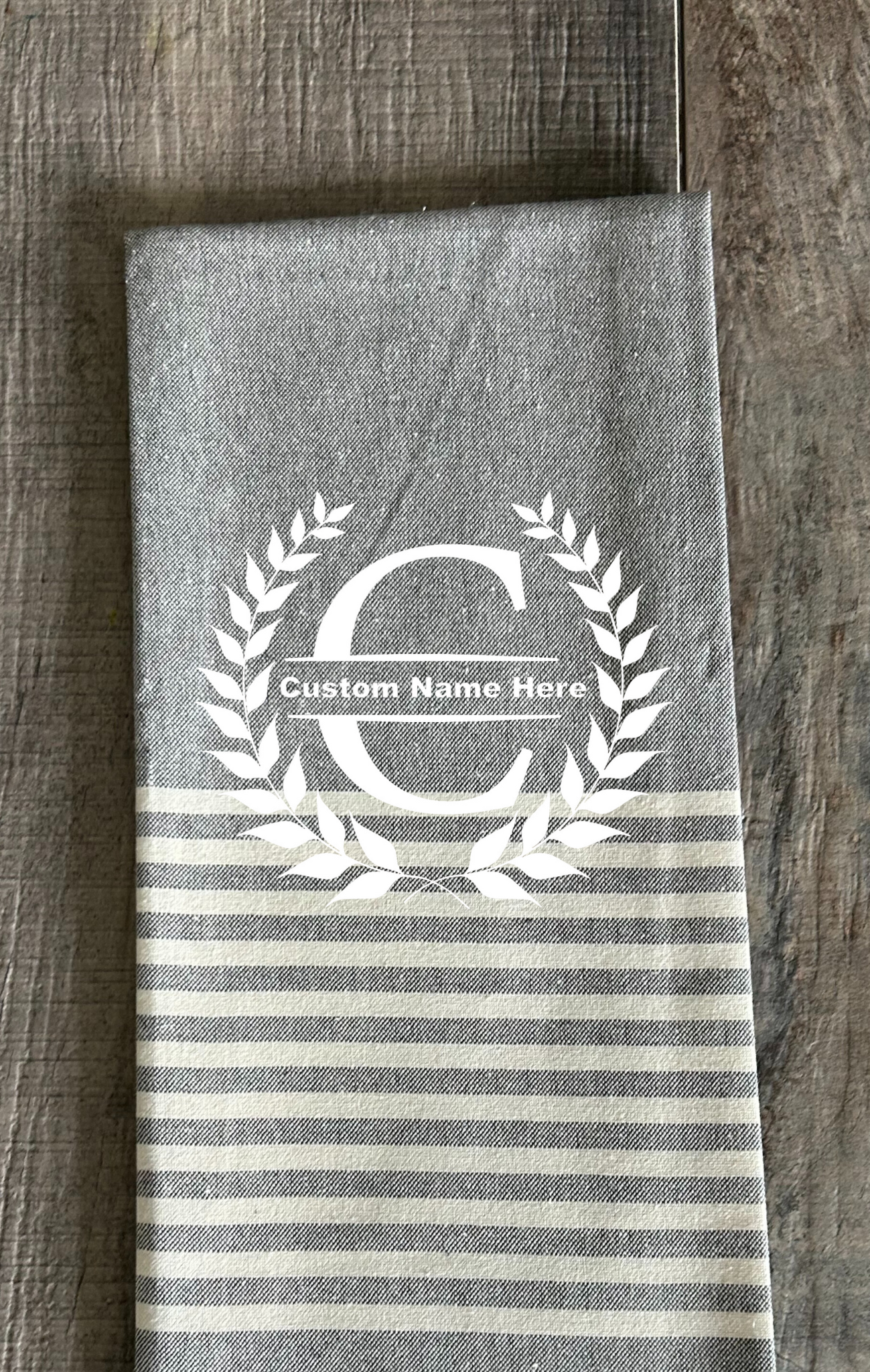 Set of Two Personalized Monogram Tea Towels