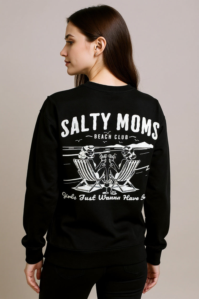 Salty Moms Beach Club Crew Sweatshirt