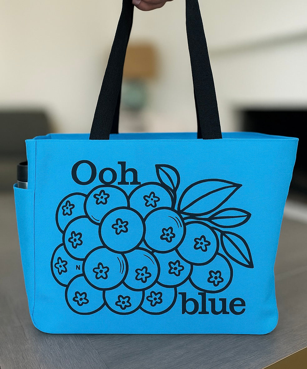 Ooh Blueberries Grocery Tote Bag