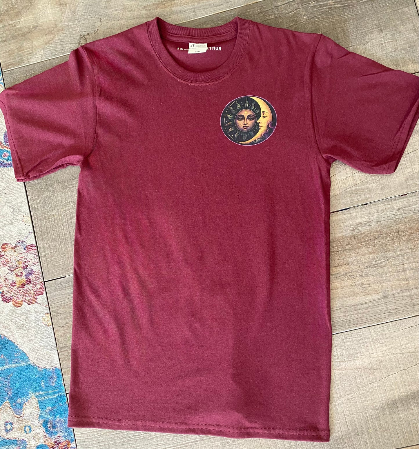 Sun & Moon Burgundy Tee