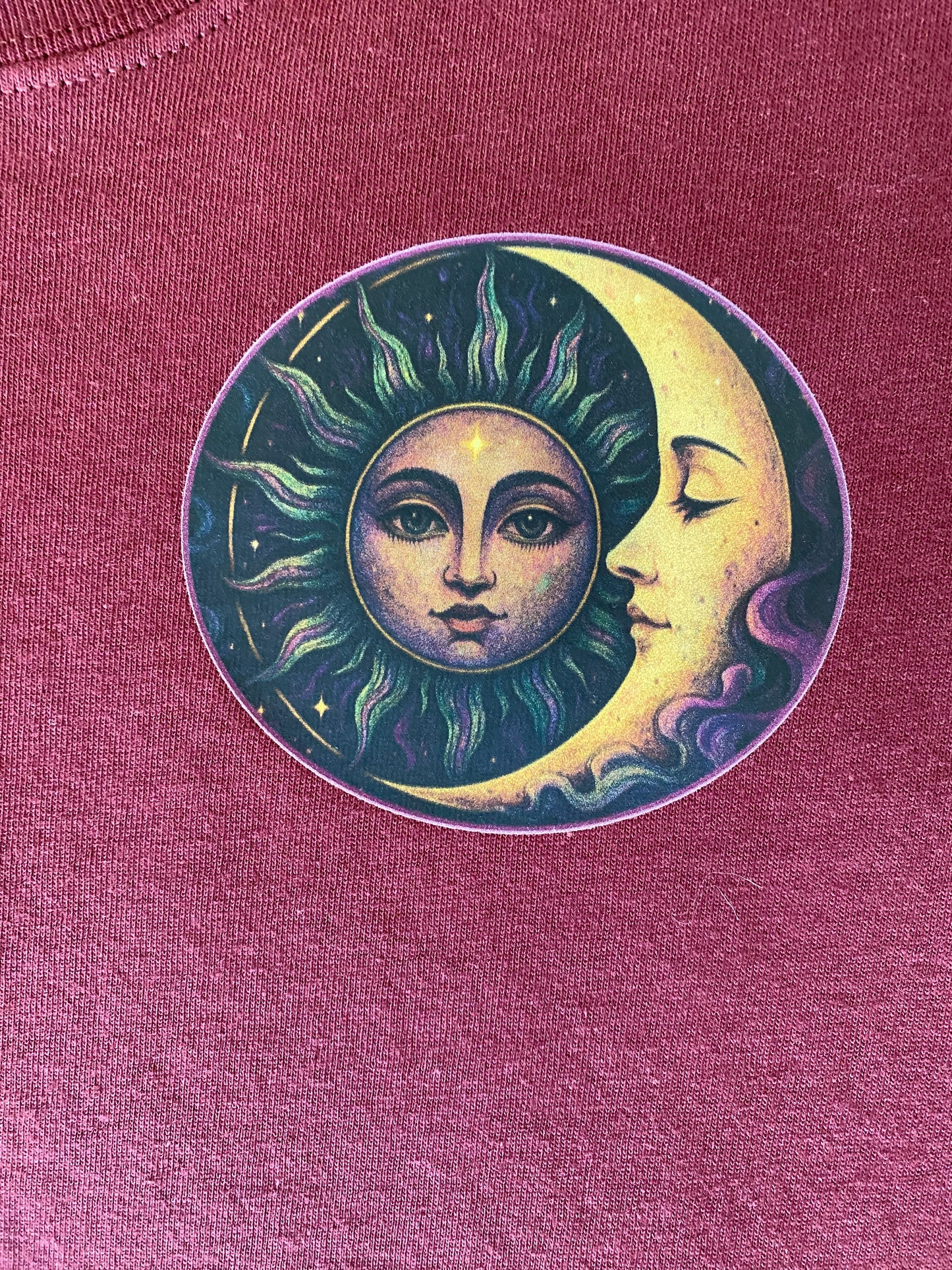 Sun & Moon Burgundy Tee