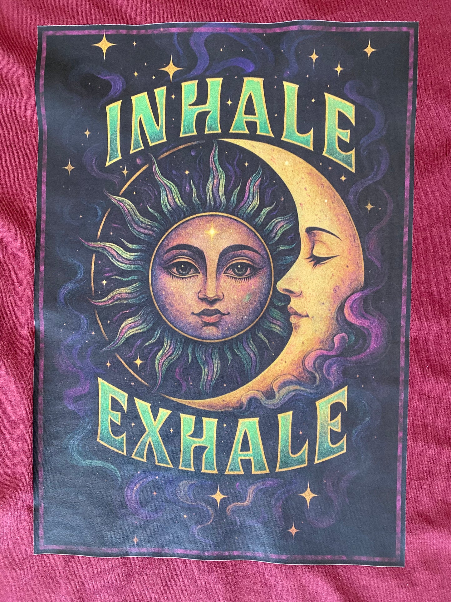 Sun & Moon Burgundy Tee