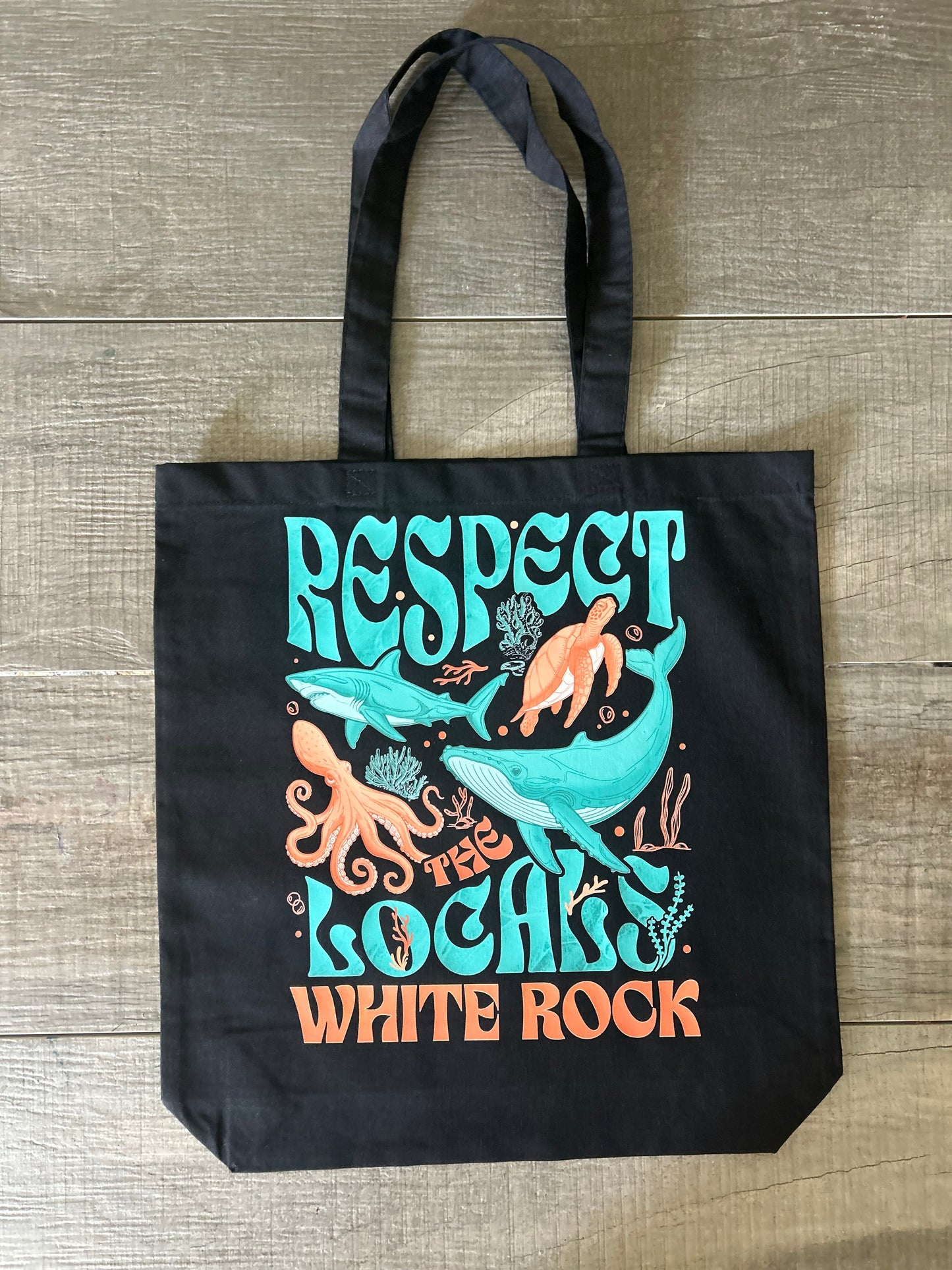 Respect the Locals WHITE ROCK tote bag