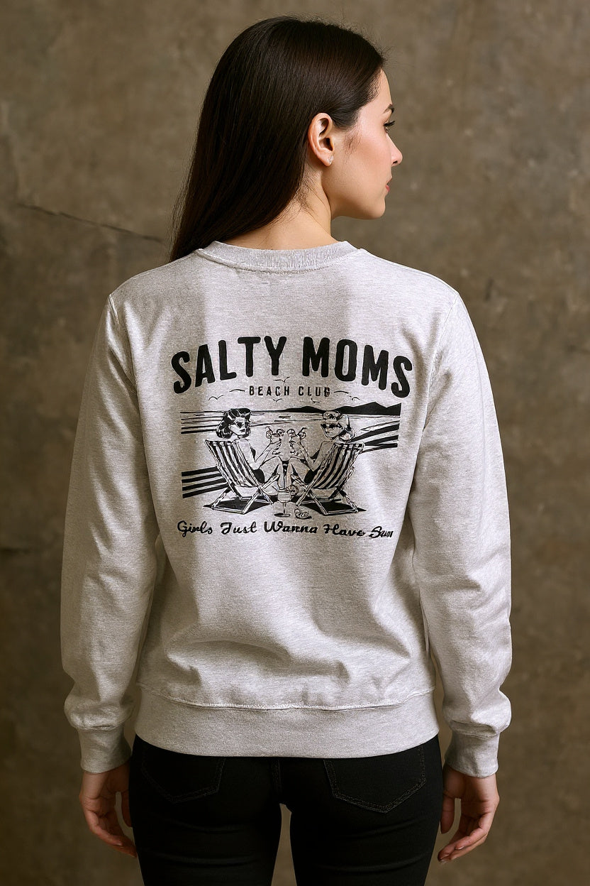 Salty Moms Beach Club Crew Sweatshirt