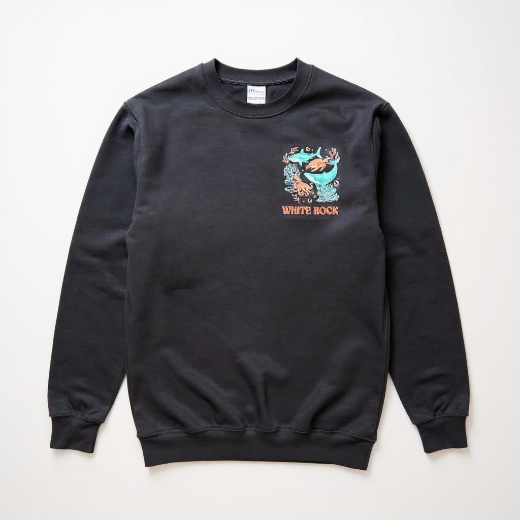 Respect The Locals WHITE ROCK Crew Sweatshirt
