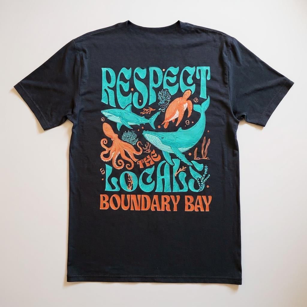 Respect The Locals BOUNDARY BAY Black Tee