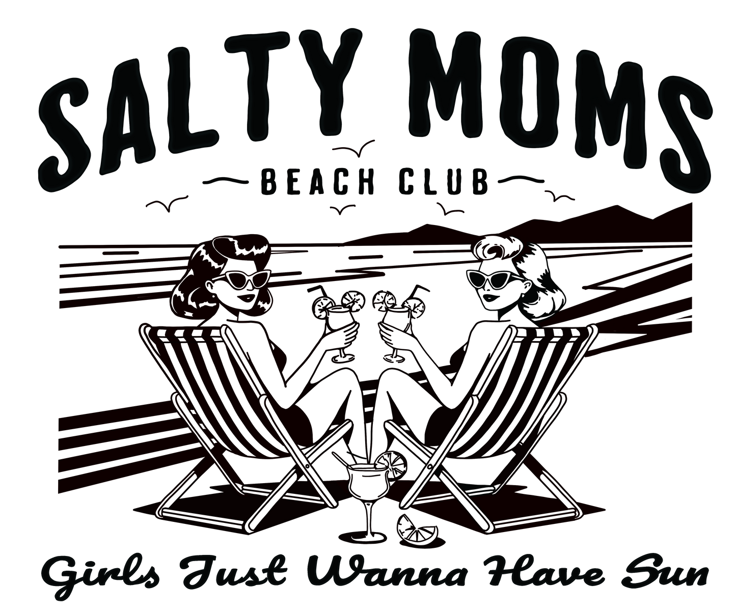 Salty Mom's Beach Club T-Shirt (White)