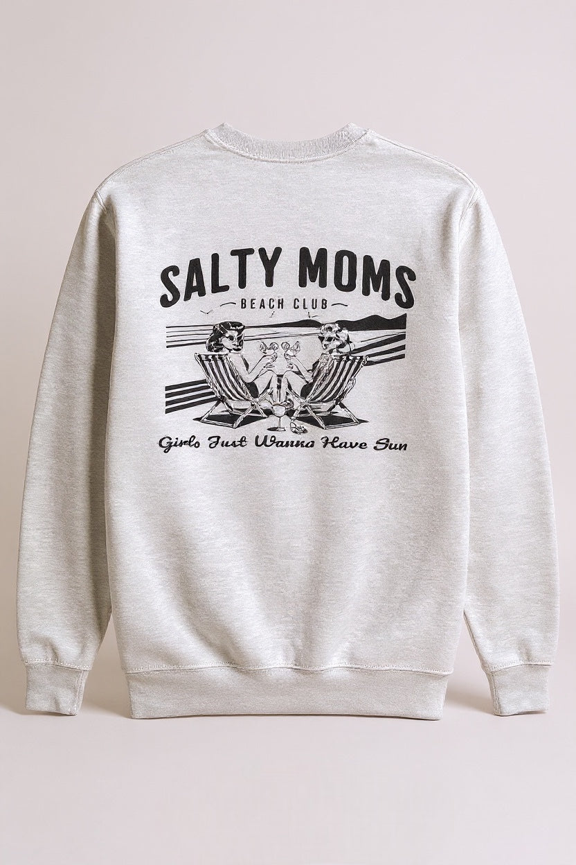 Salty Moms Beach Club Crew Sweatshirt