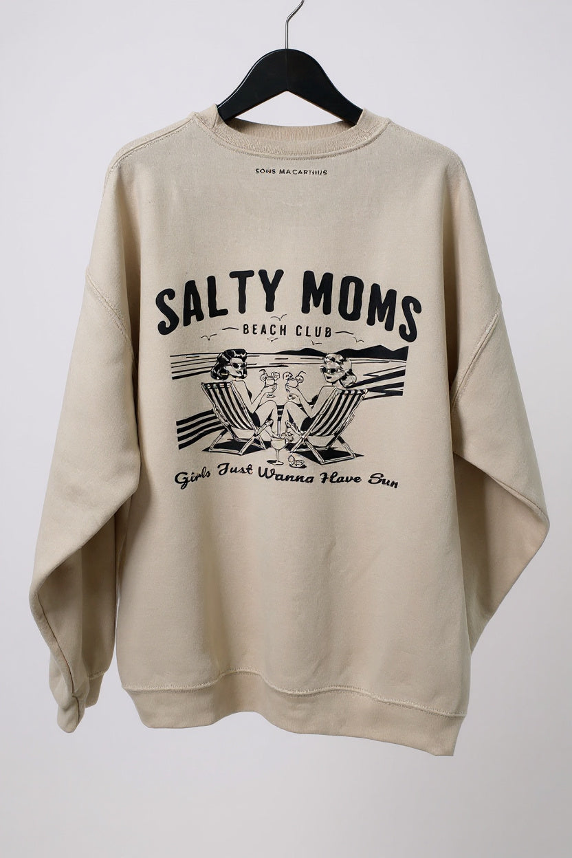 Salty Moms Beach Club Crew Sweatshirt
