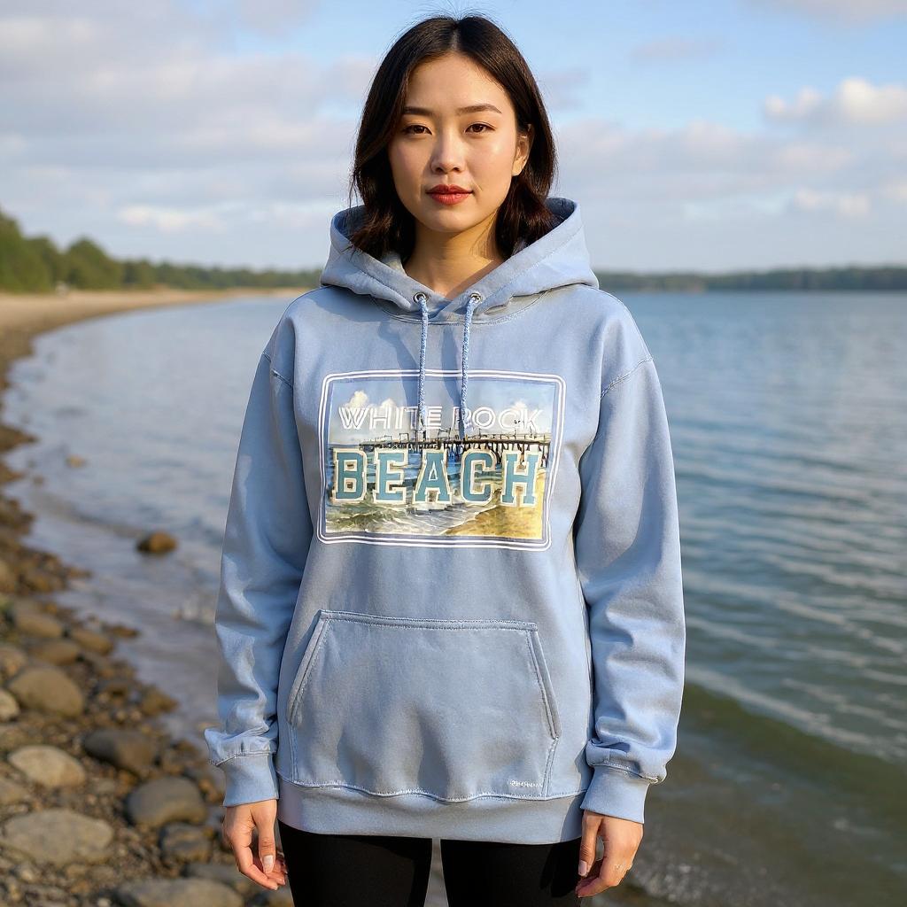 White Rock Pier Hoodie Light Blue