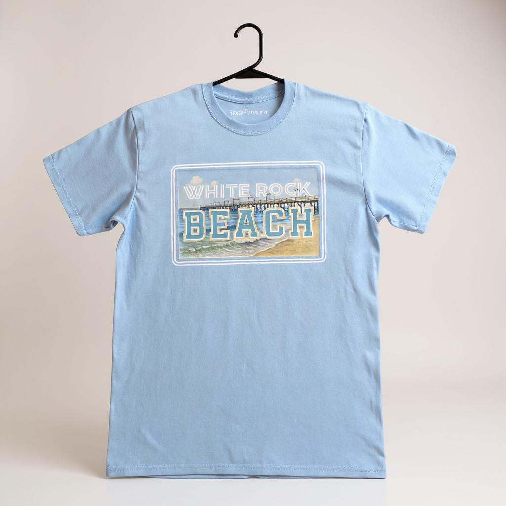 White Rock Pier Tee Light blue