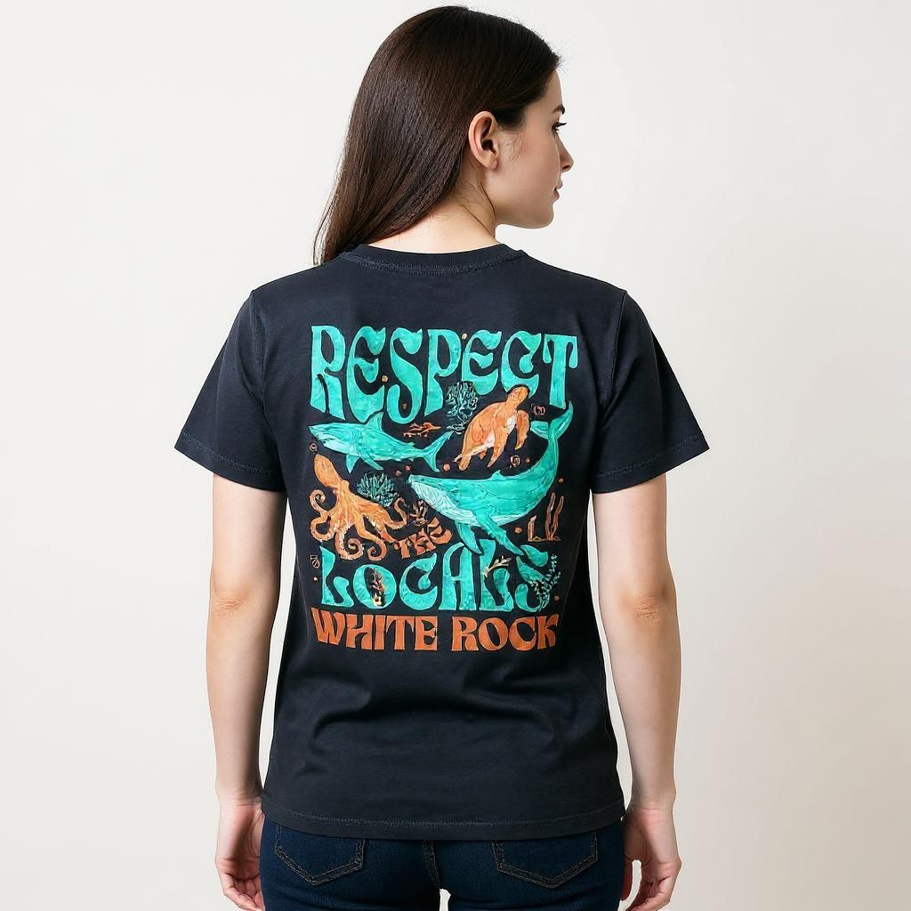Respect The Locals WHITE ROCK Black Tee