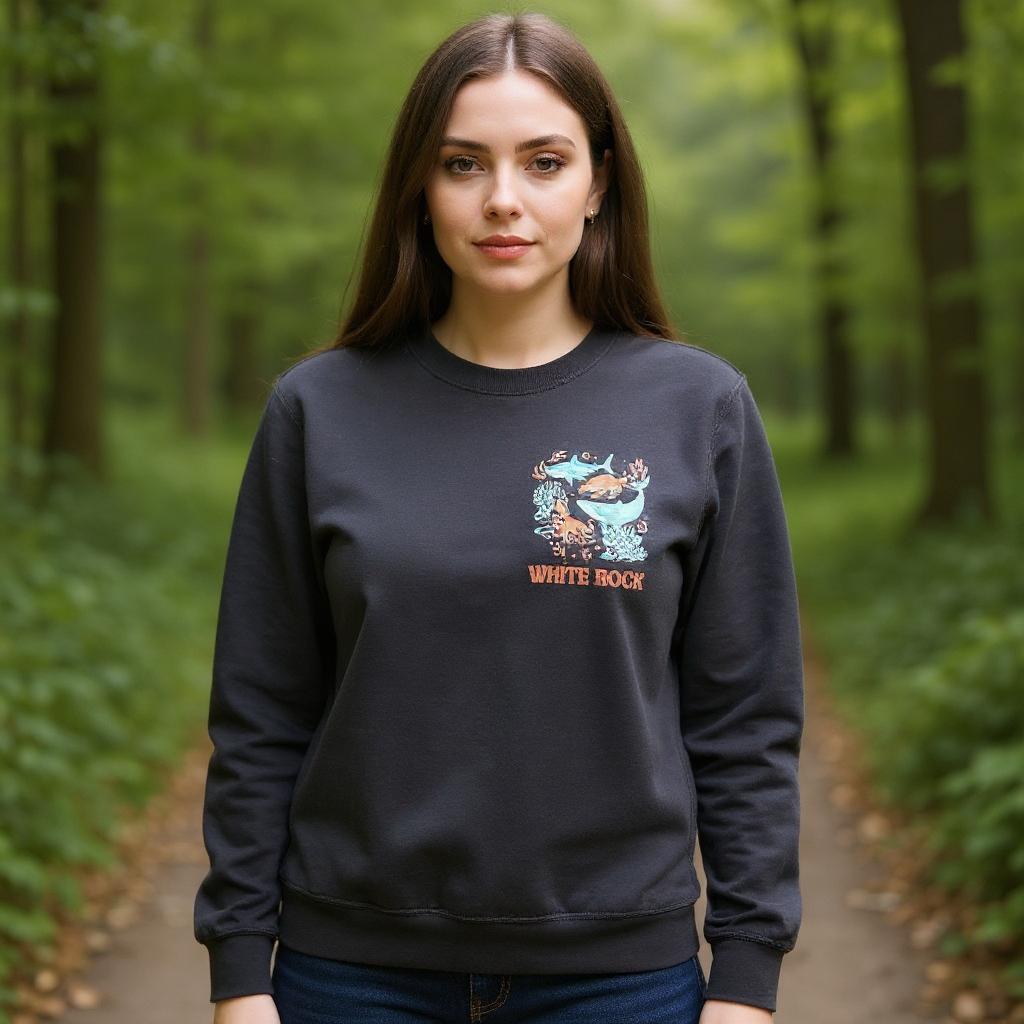 Respect The Locals WHITE ROCK Crew Sweatshirt