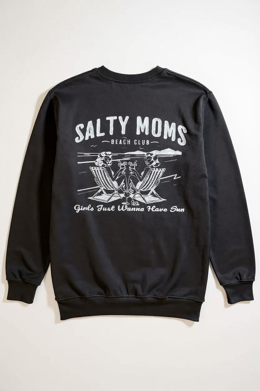Salty Moms Beach Club Crew Sweatshirt