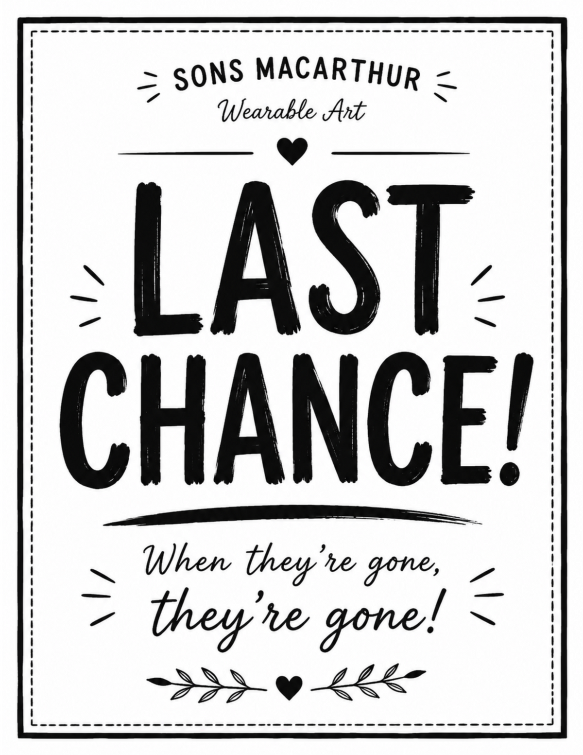 LAST CHANCE SALE!!
