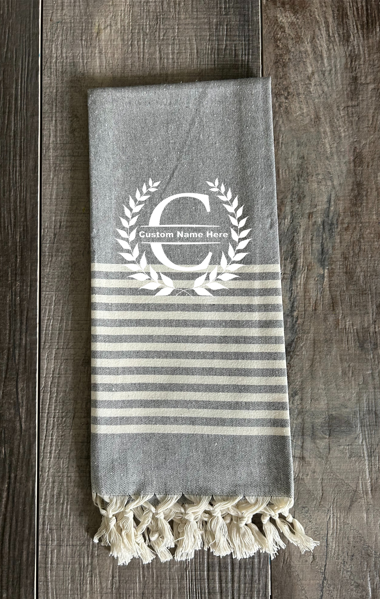 Set of Two Personalized Monogram Tea Towels