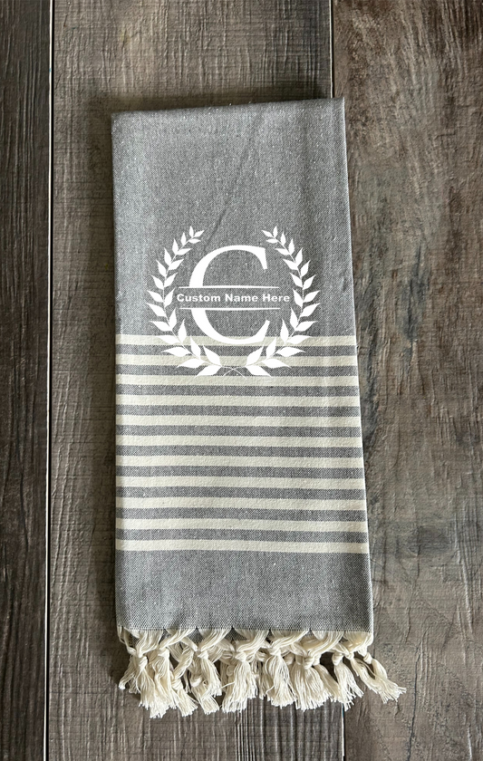 Set of Two Personalized Monogram Tea Towels
