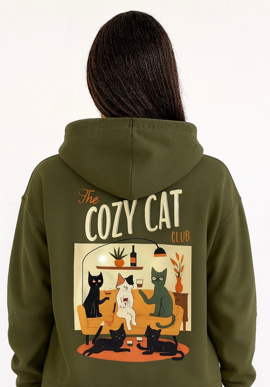Cozy Cat Club Hoodie (Wine version)