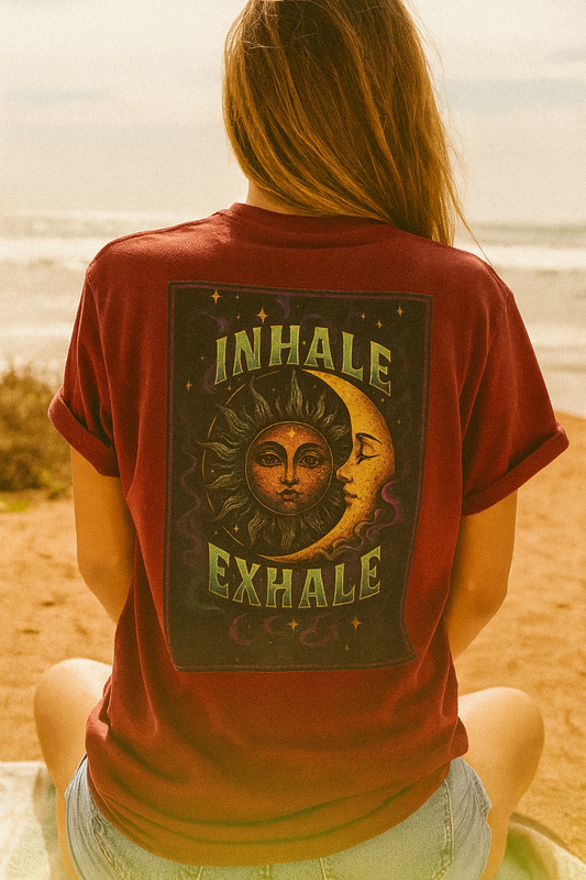 Sun & Moon Burgundy Tee