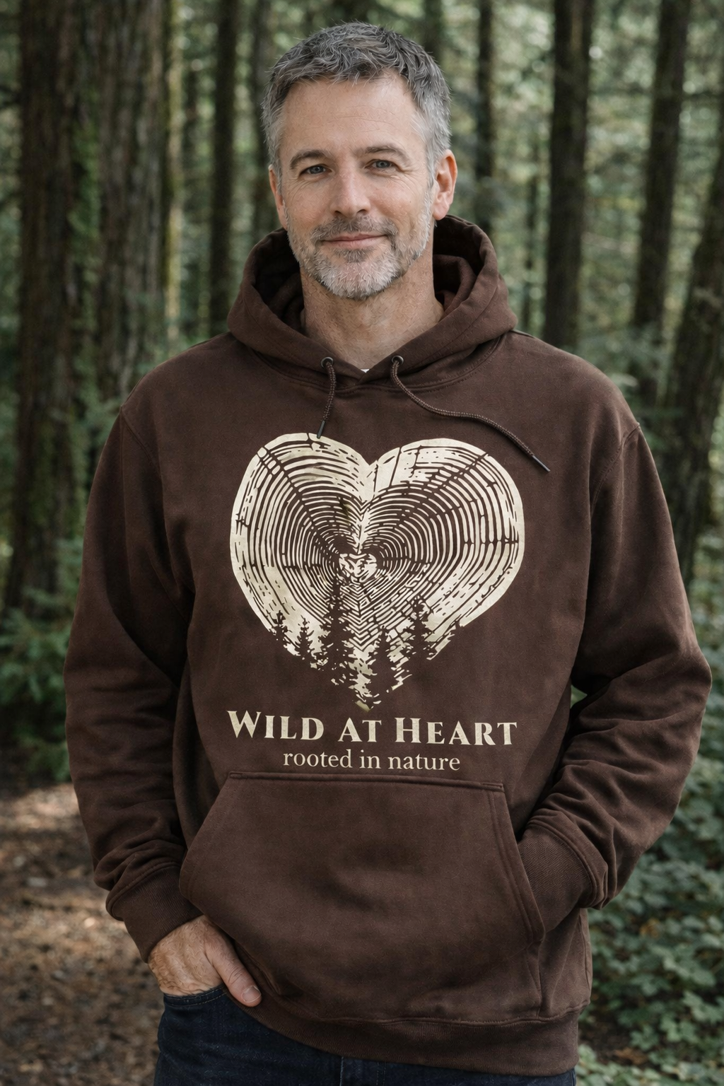 WILD AT HEART Dark Brown Hoodie