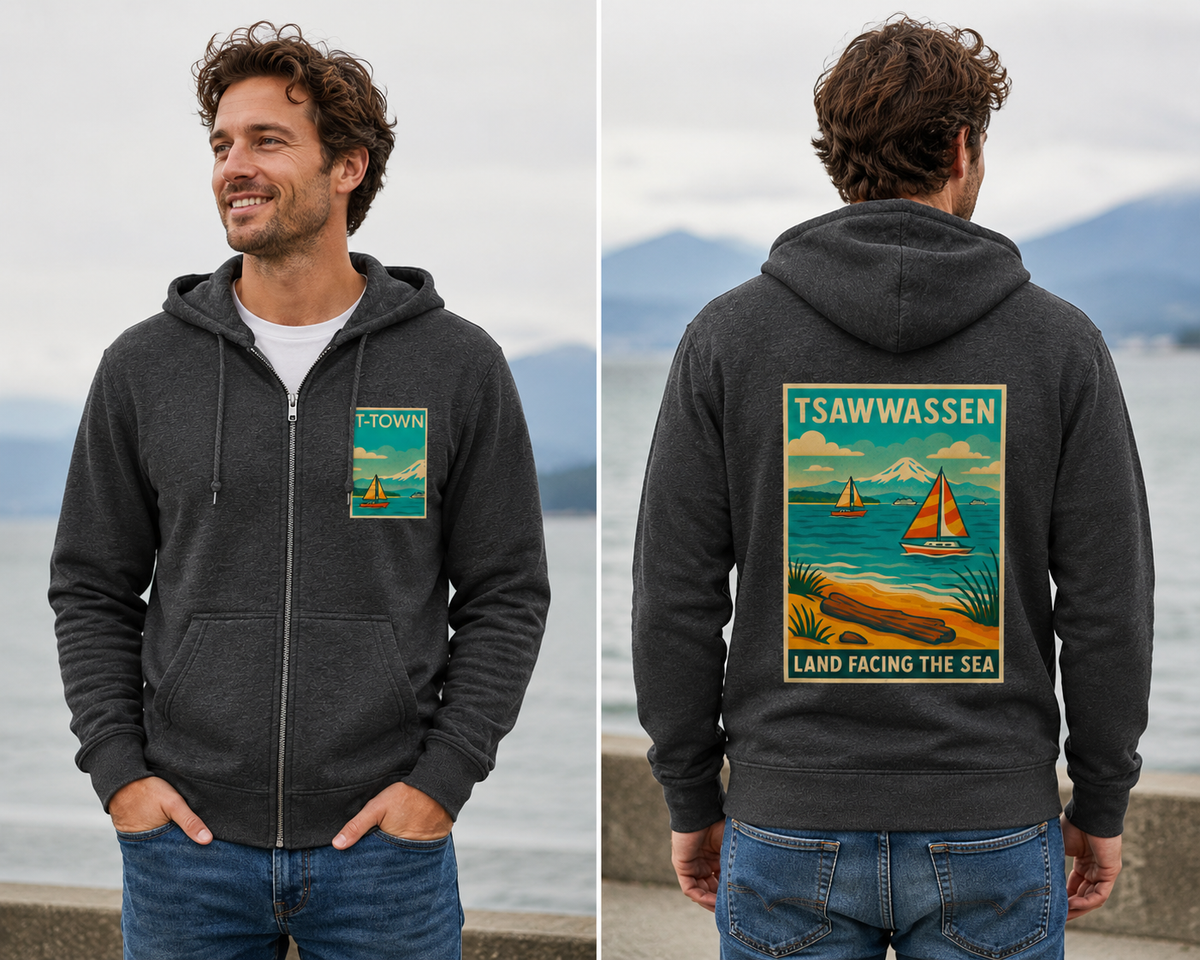 Tsawwassen Land Facing The Sea ZIP UP Hoodie