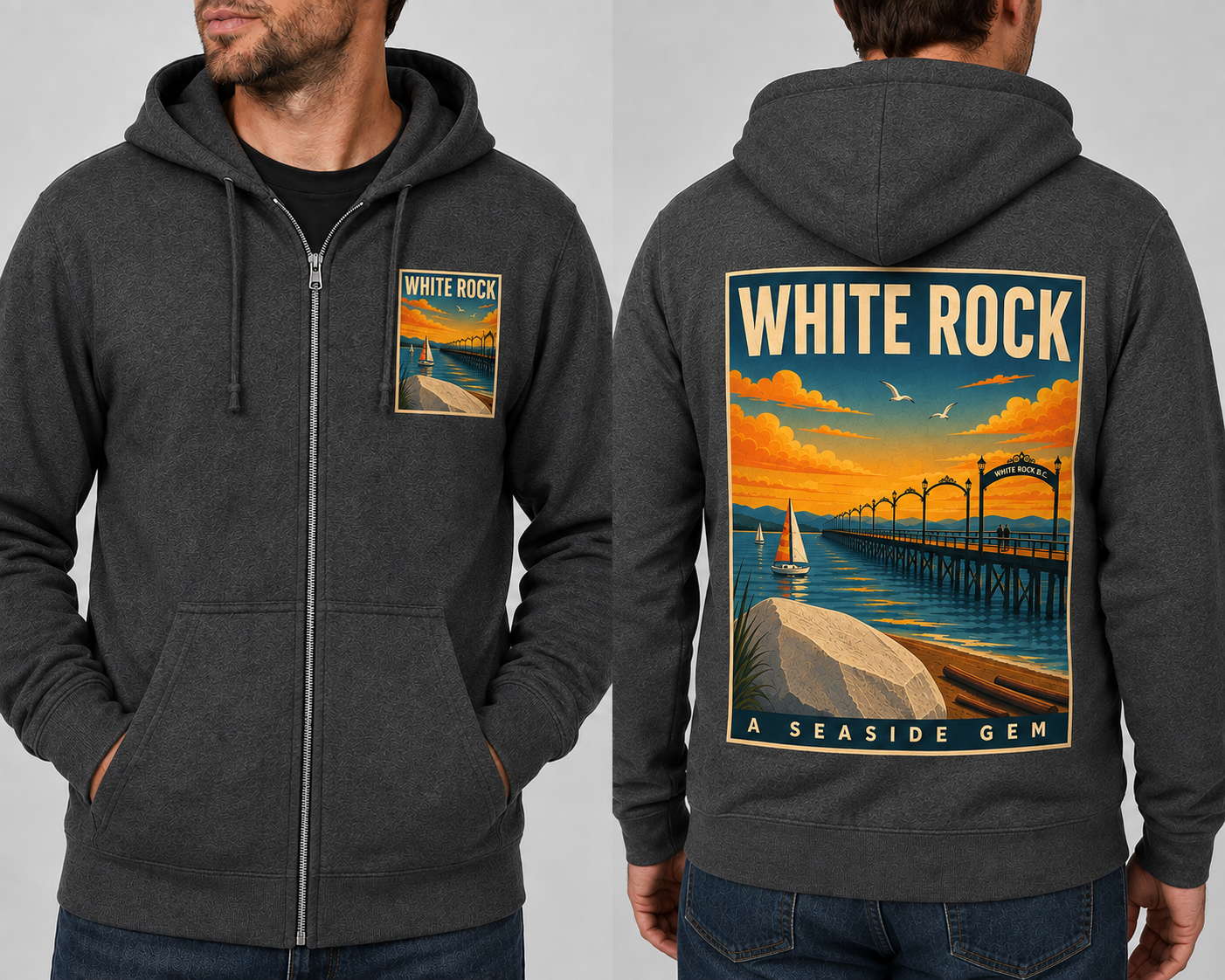 White Rock 'Seaside Gem' Zip Up Hoodie