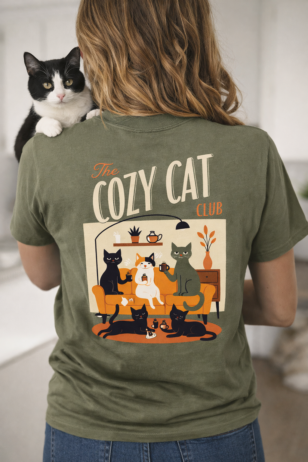 Cozy Cat Club T-Shirt (Cocoa version)