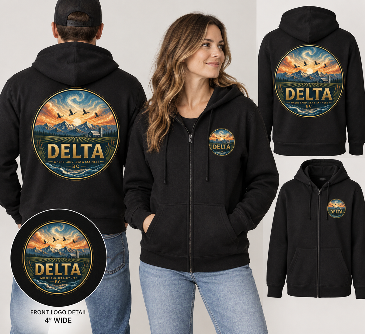DELTA Zip Up Hoodie