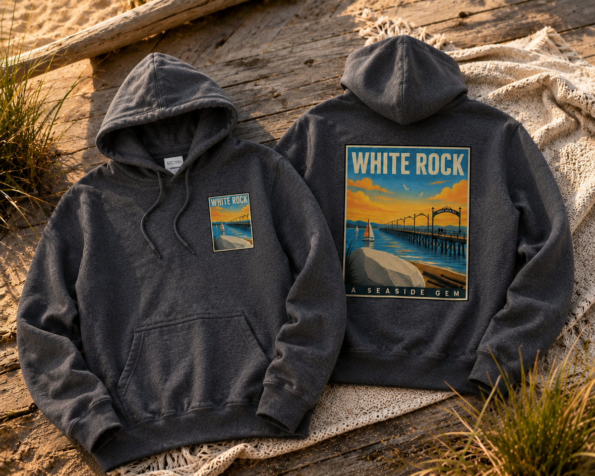 White Rock Seaside Gem Hoodie (Sand and Dark Gray)