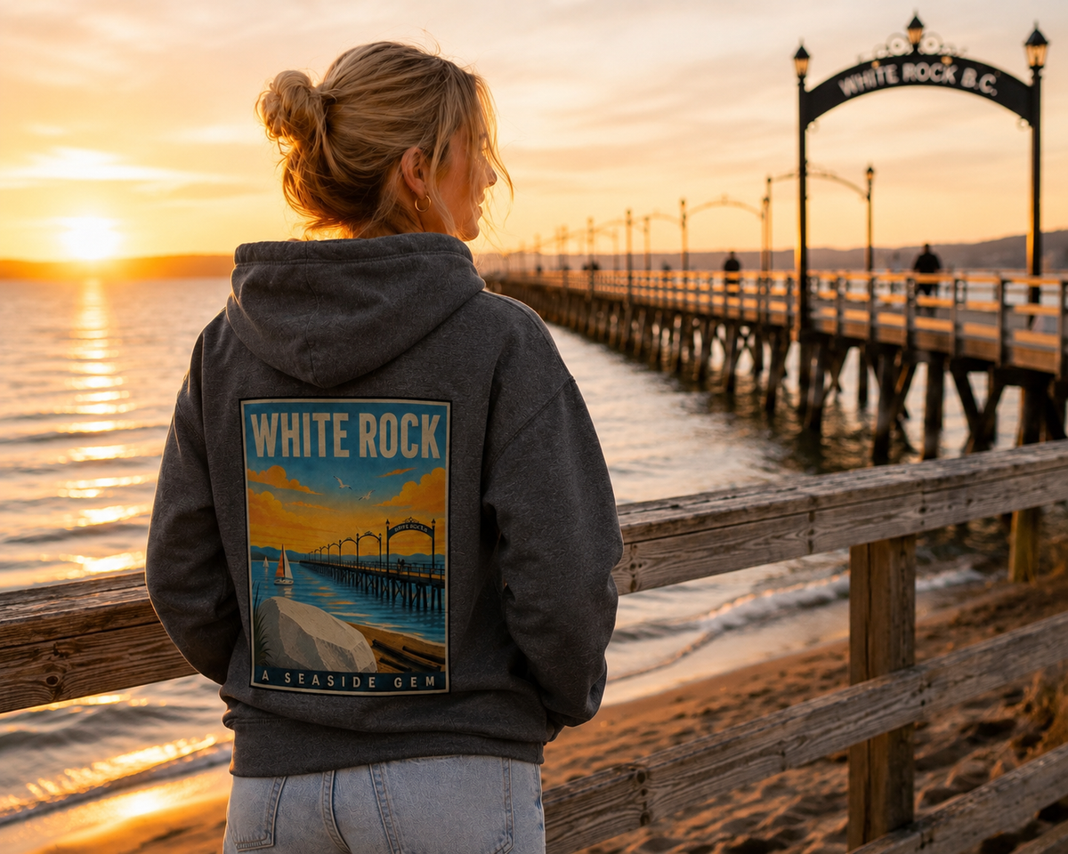 White Rock Seaside Gem Hoodie (Sand and Dark Gray)