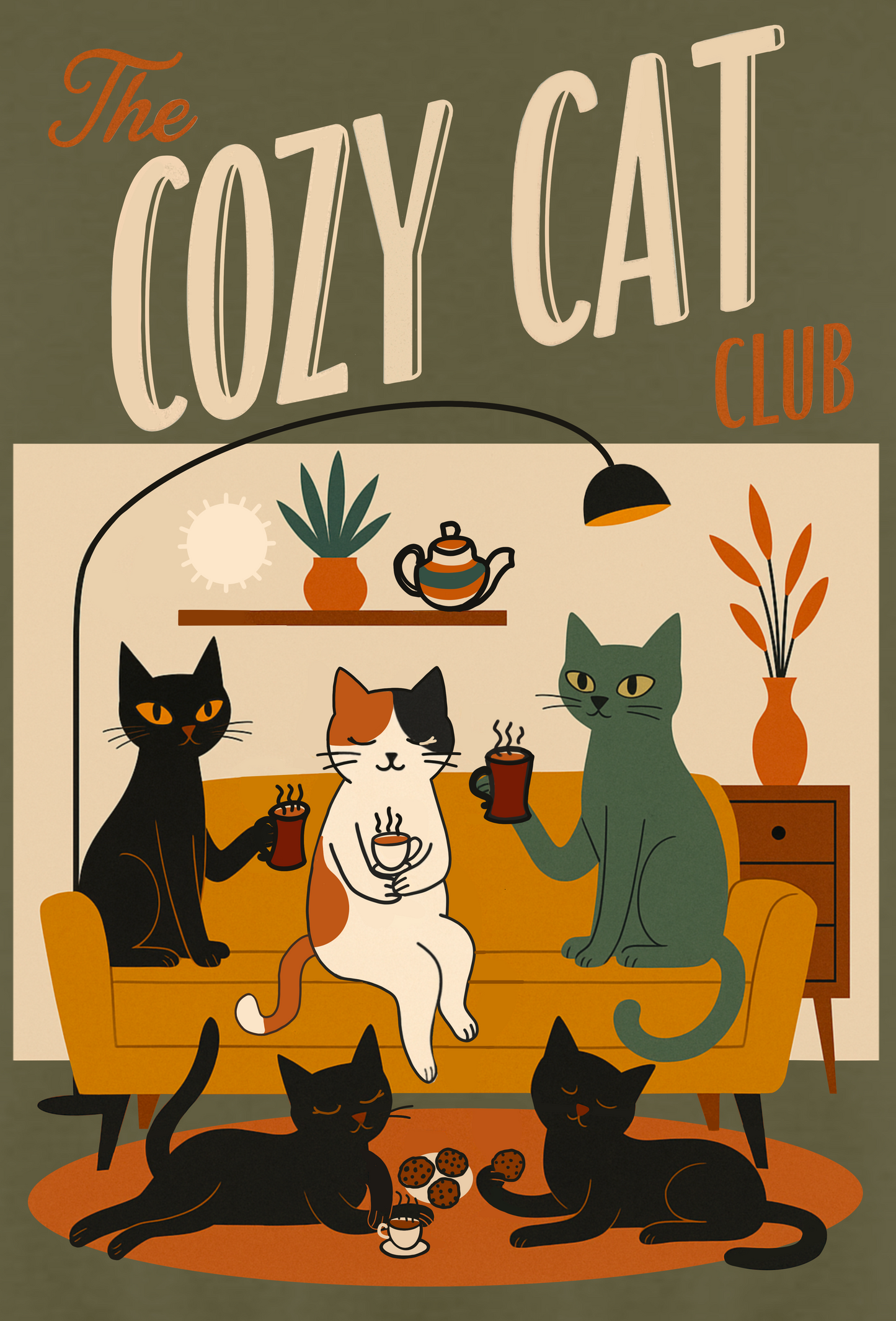 Cozy Cat Club Hoodie (Cocoa version)