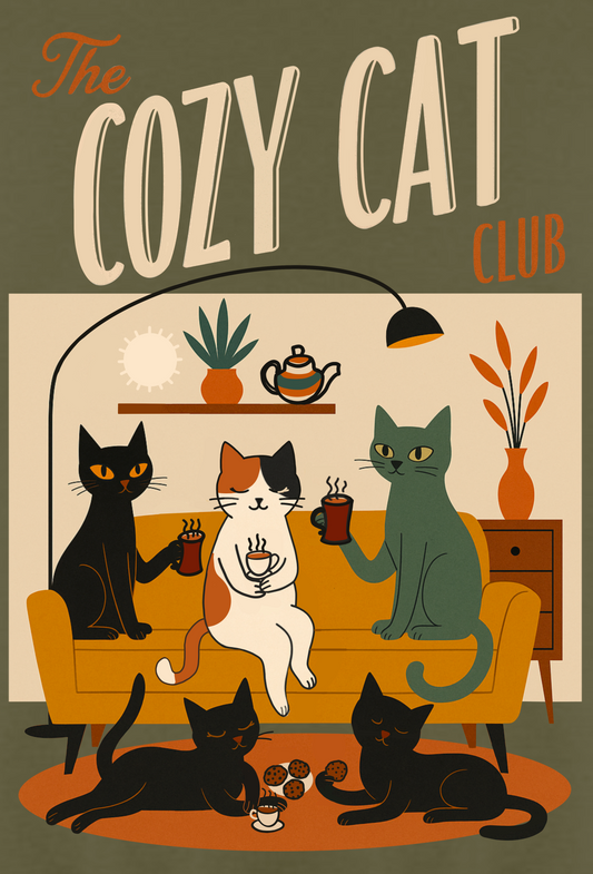 Cozy Cat Club Hoodie (Cocoa version)