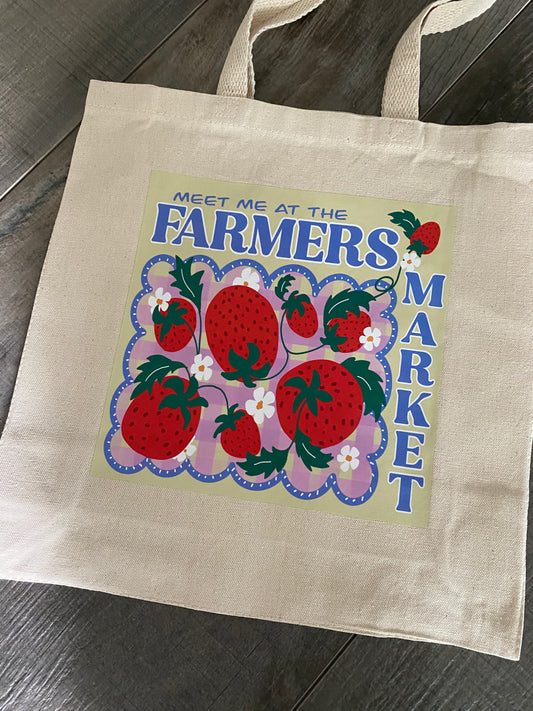 Strawberry Farmers Market Bag