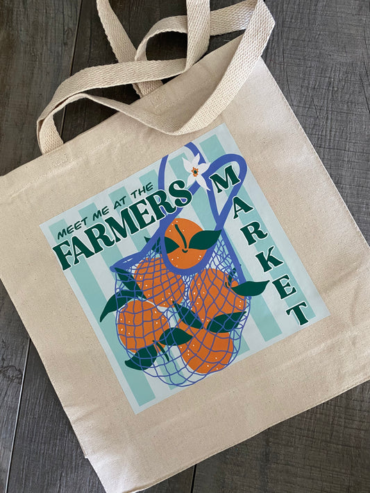 Orange Farmers Market Bag