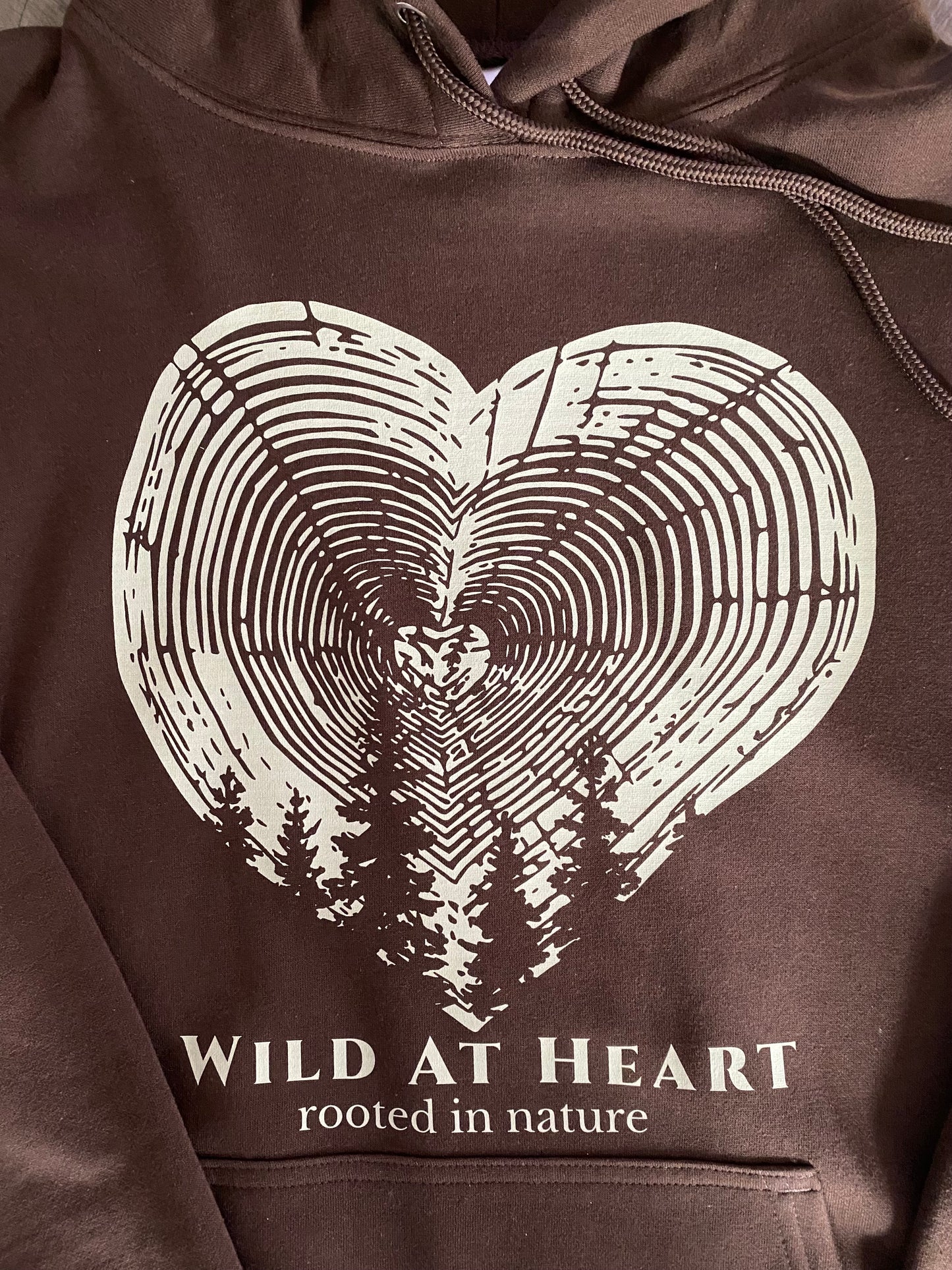WILD AT HEART Dark Brown Hoodie