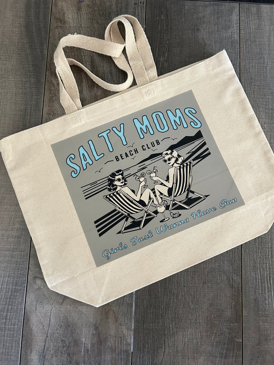 Salty Moms Beach Club Beach Bag