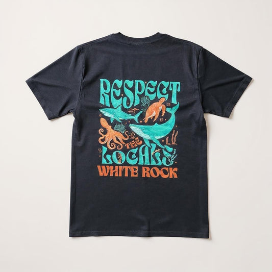 Respect The Locals WHITE ROCK Black Tee