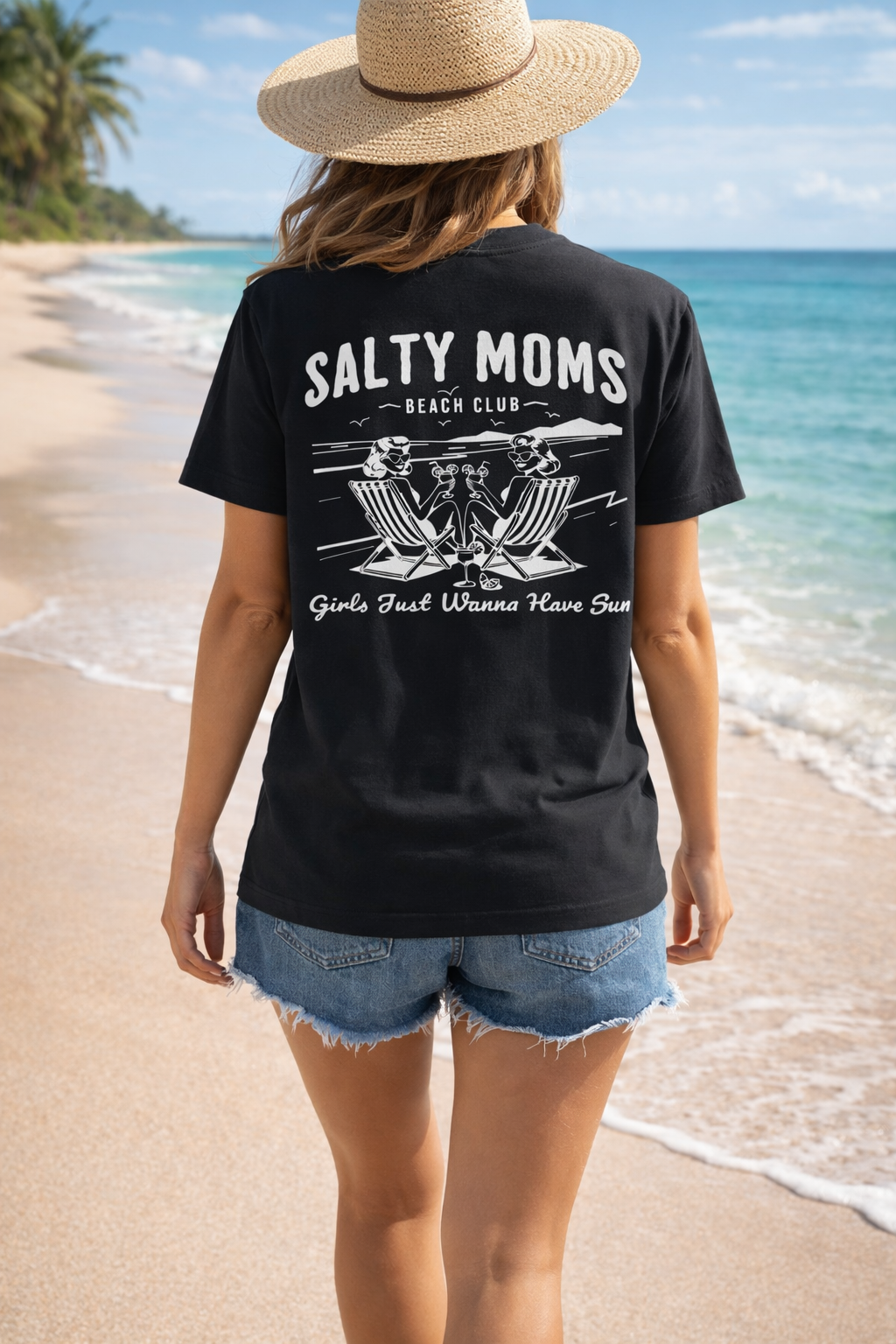 Salty Moms Beach Club Tee Shirt