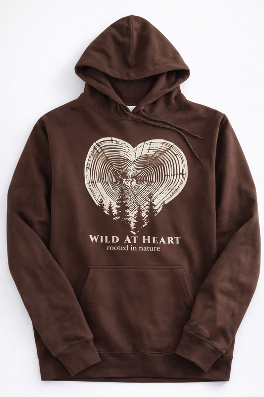 WILD AT HEART Dark Brown Hoodie