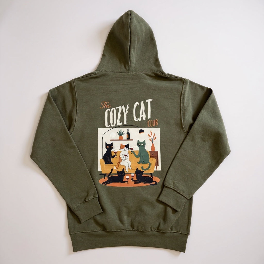 Cozy Cat Club Hoodie (Wine version)
