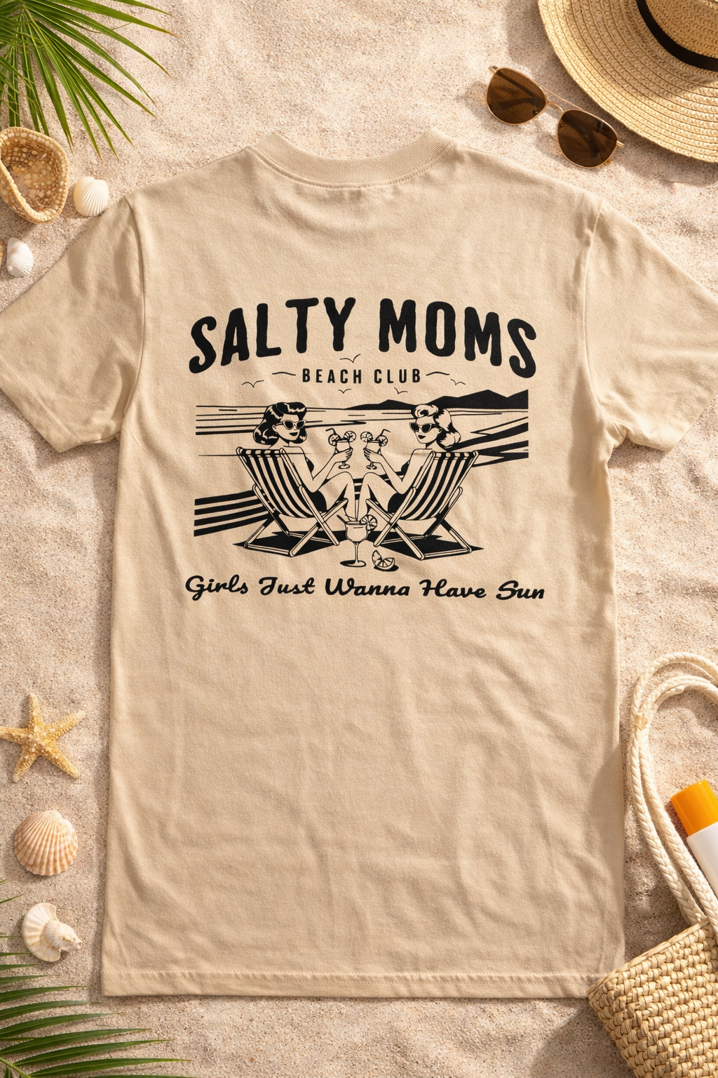 Salty Moms Beach Club Tee Shirt