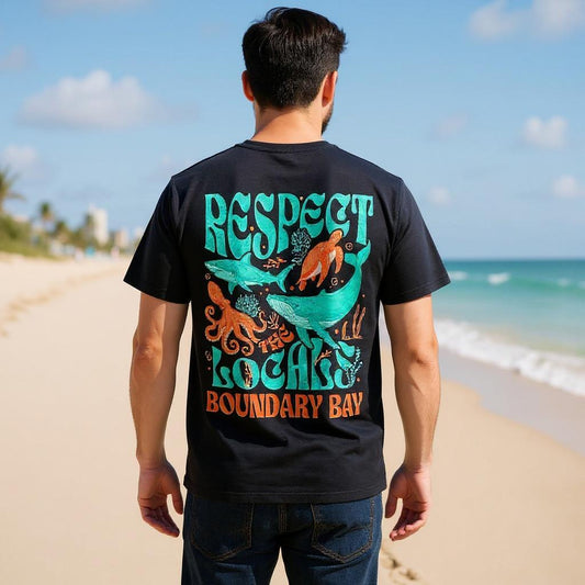 Respect The Locals BOUNDARY BAY Black Tee