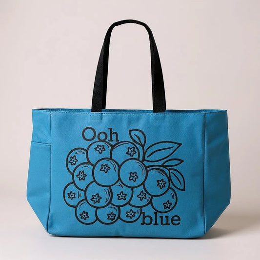 Ooh Blueberries Grocery Tote Bag